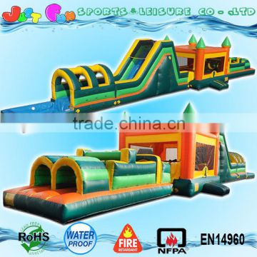 78ft long children inflatable slide obstacle game slide combo for sale