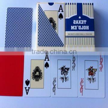 High Quality 100% PVC Plastic Texas Hold'em Playing Card, Washable 100% Plastic Texas Hold'em Playing Poker Cards