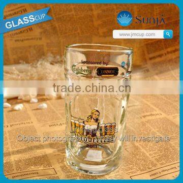 Carlsberg Wheat Big Beer Glass Cup Mug Ice Cold Glass Beer Tumbler 0.5L Advertising Glass Mug Handle Beer Mug Glassess