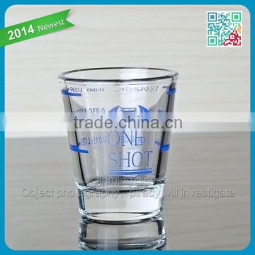 2014 Hot Custom Full Decal Logo Shot Glass Cup christamas celebration shot glasses set wholesale