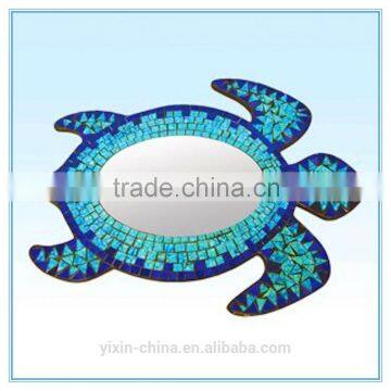 Mosaic sea turtle mirror wall hanging