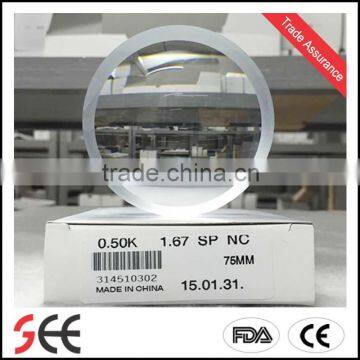 wholesale 1.67 UV400 ASP MR-7 ophthalmic lenses anti blue light
