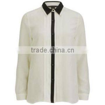 2015 latest desigh viscose mixed yarn snap button mens shirt