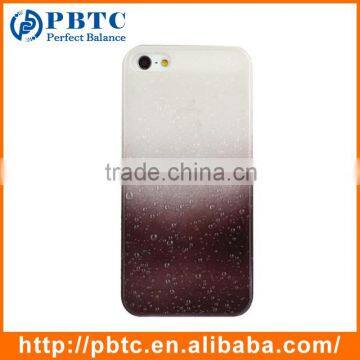 Set Screen Protector And Case For Iphone 5 , White Black Gradually Changing Color Plastic Phone Case