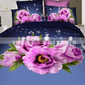 100% cotton fabric reactive print new flower design cheaper price 5d bedding sets