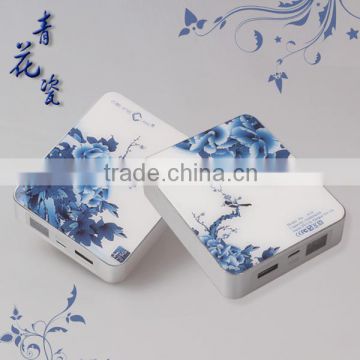 Green Flower Porcelain Style Gift Power Bank 10000Mah Best Gift From China