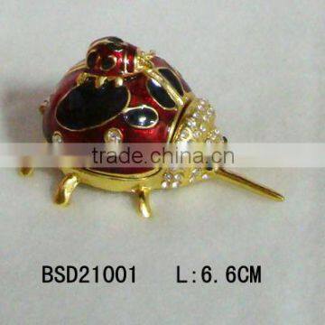 Customizing pewter jewelry box ladybug wholesales price