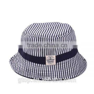 Striped embroidered Fashion Bucket Hat Boonie Outdoor Cap