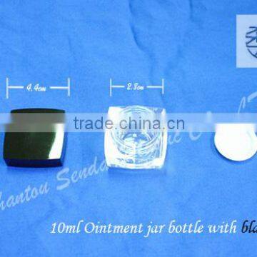 Unique Acrylic Cosmetic Bottle, 10ml Ointment Jar Bottle With Black Cap photo-2