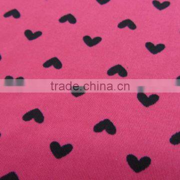 Rose Red Heart Polyester Print Lycra Swimwear Fabric photo-4