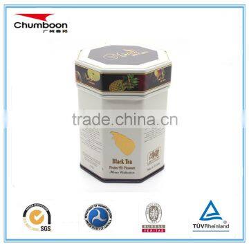 250g Octagonal tea tin box sandy tinplate gift box