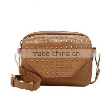 CL10-111 Newest stylish ladies PU tan mini crossbody bag