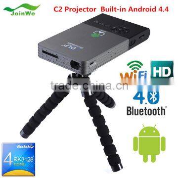 C2 Android4.4(8G+1G) Wireless Projector 1000 lumens 1080P ready with WIFI,Bluetooth by OEM manufactory