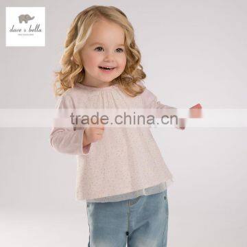 DB3552 dave bella spring autumn baby girls tops infant clothes toddle top girls blouse