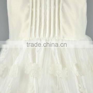New Fashion White Flower Girl Dress Lace Satin Fabric Ruffle Patterns Wedding Baby Dress Children Communion Girl Dress 2-6 Years photo-5