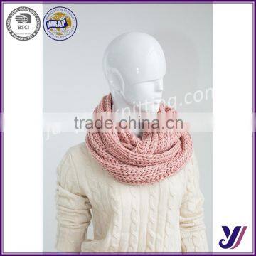 Plain Color Multipurpose Great material cheap soft lady ncek warmer loop infinity knit pashmina scarf (accept custom)