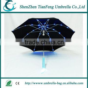 2015 high quality LED umbrella new invention straight LED umbrella