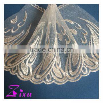 Machine made chemical polyester embroidery lace for garment