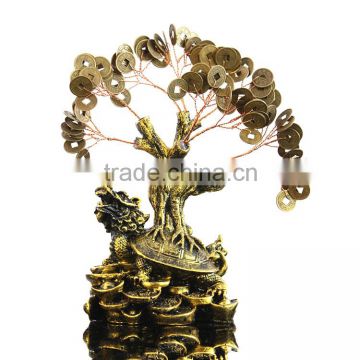 Dragon Tortoise with Chinese Coin Trees