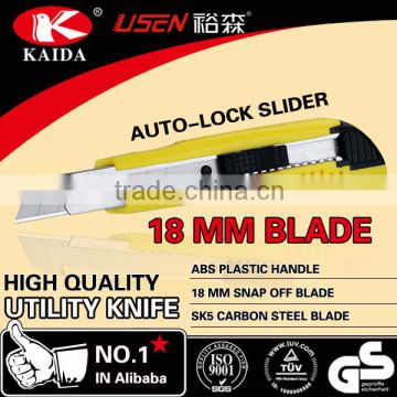 18mm Snap Off Blade Plastic handle Auto-lock slider Stationery Cutter