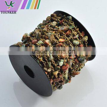 Gemstone Beaded Rosary Chain Wholesale,wire Wrapped Beaded Chain photo-3