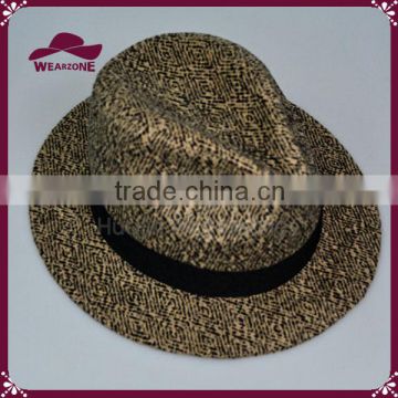 2016 China ladies cheap leopard print wool felt panama hat