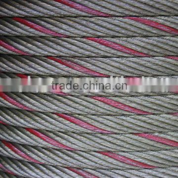 Hot Dipped Galvanized Steel Wire Rope with one red strand