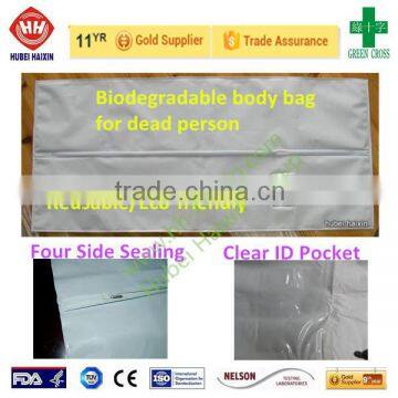 Heavy duty white dead body bag with window