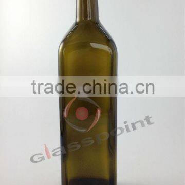 1000ml square dark green color olive oil bottles