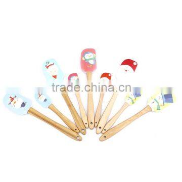 New product wood handle silicone spatula set