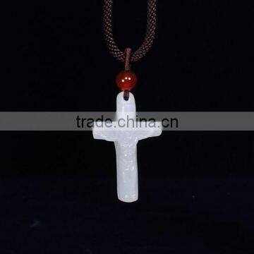 2016 Natural Exquisite Jade Jesus Cross Necklace Pendant