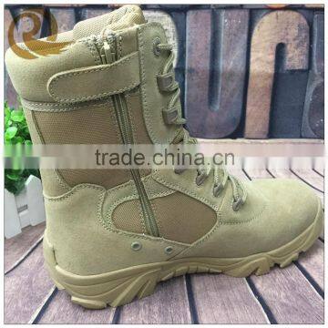 Wholesale khaki leather high ankle desert combat army boots