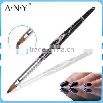 ANY Nail Art Plastic Acrylic Handle Pure Sable Nail Acrylic Brush Natural Hair