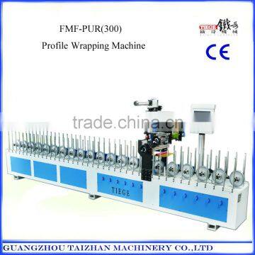 Full-Function PUR Hot Melt Glue Profile wrapping Machine