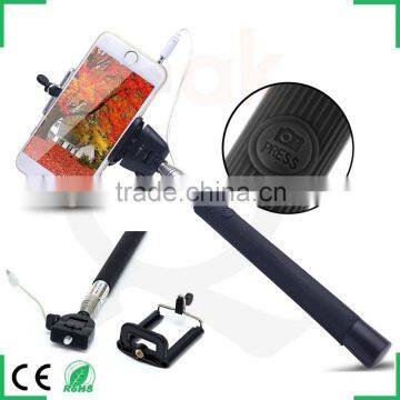 2015 advanced gadgets selfie stick monopod with 3.5mm audio cable shutter button