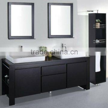 60" double sink wooden bathroom vanity