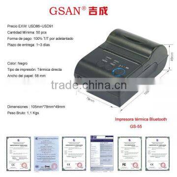 GS-55 Portable Thermal Printer With thermal printer paper