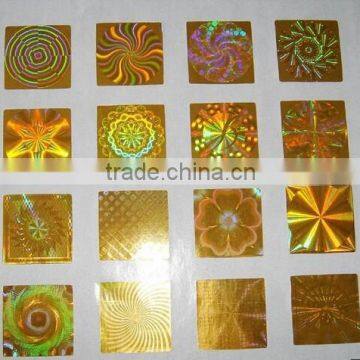 Gold colour hologram warranty sticker printing