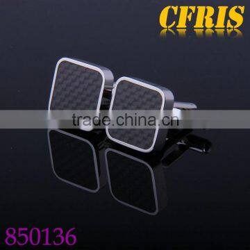 316Stainless Steel Cufflink,Square Fiber Cufflink For Men