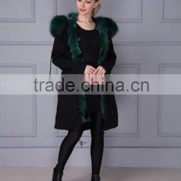 New Arrival High Quality Natural Fox Fur Lined Long Parka With Natural Raccoon Collar Supplier's Choice photo-2