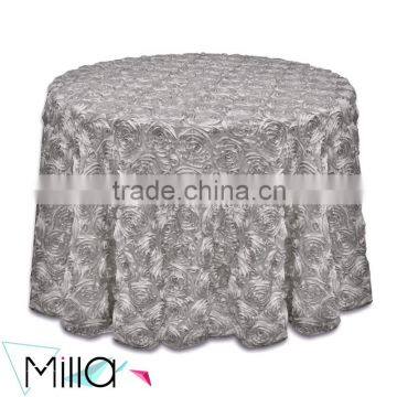 132" Round Table Cloth Wedding Rosette Table Cloth