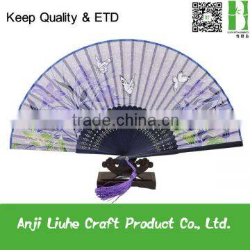 elegant purple Japanese style silk hand fan