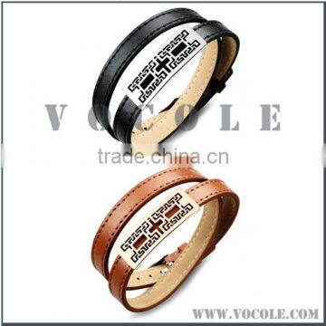 New arrival long design genuine leather bracelet jewelry