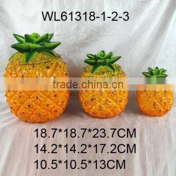 High quality ceramic pineapple cookie jar fruit