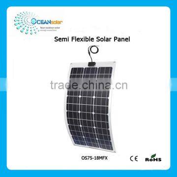 75W 18V European market flexible solar panel for motorhome