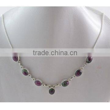 Ruby Zoisite Silver Necklace Silver 925 gemstone wholesale jewelry genuine gems jewelry