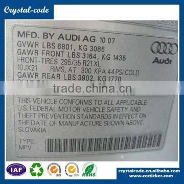 Hot Sale Custom Printed Vinyl Waterproof Strong Adhesive Auto Parts Label photo-5
