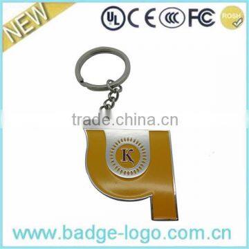 letter shape high quality promotional metal custom made keychains