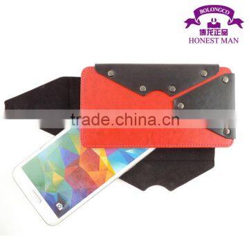 2014 New Product From China Leather Universal Flip Phone Case With Lanyard and Card Slots
