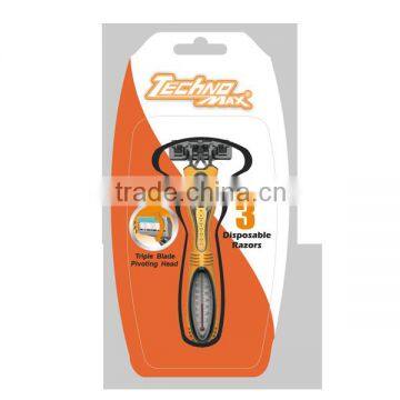 Disposable Manual Shaving Razor With Rubber Handle photo-3